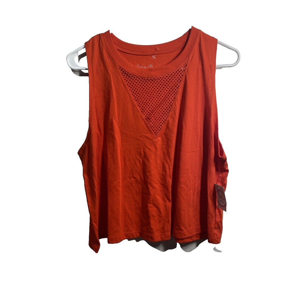 flirtitude active womens crop top sleeveless tank shirt size XL extra large
